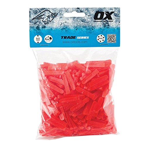 Ox Tools Ox-T160605 Distanziatori Per Piastrelle A Forma Di Cuneo, Rosso, 5Mm (500 Pcs)
