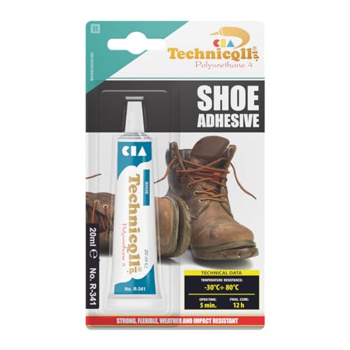 Technicqll - Colla Adesiva Forte Per Scarpe, Pelle, Gomma, Nylon, Similpelle E Tessuti, Tubetto Da 20 Ml