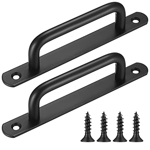 Fulushouxi 2 Pezzi Maniglie Per Porte Scorrevoli,Maniglie Per Porte Della Stalla, Maniglie Per Porte In Acciaio Inossidabile Con Piastra, Maniglie Per