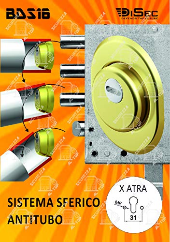 Disec Bds68D1P Serratura Al Atra Sferik, Ottone, 25 Mm, Neutro