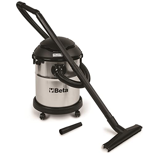 Beta - 1870I Aspiratore 20 Litri Per Solidi E Liquidi, Bidone In Acciaio Inox, Con Diversi Accessori In Dotazione, Pratico, Potente E Con Ruote Anti