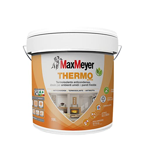 Maxmeyer Pittura Per Interni Termica, Antimuffa, Anticondensa, A+ E Priva Di Formaldeide, Thermo A+ Active Bianco 10 L