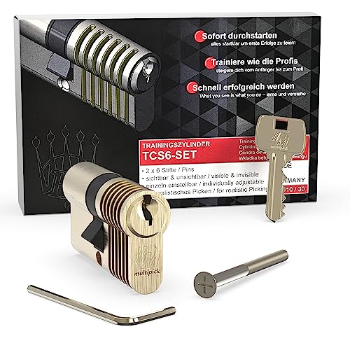 Multipick Cilindro Professionale A 6 Perni – Innumerevoli Livelli Di Difficoltà Facilmente Regolabili – Blocco Per Esercizi Ideale Per Kit Di Grimalde