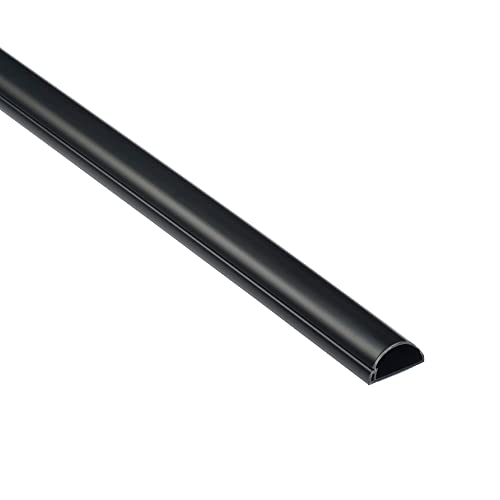 D-Line Micro+ 1M2010B, Passacavi, Canalina Passacavi, Canalina Copricavi, Canalina Passacavi Pavimento - 20 X 10 Mm - 1 M Lunghezza - Nero
