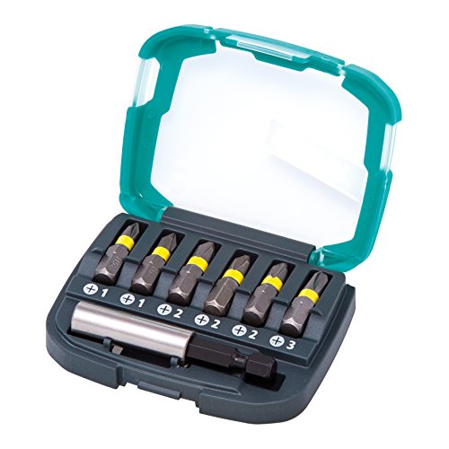 Wolfcraft Bit-Box Con Impronta A Croce (Ph 1-3), 7 Pezzi I 2976000 I 6 Inserti Solid Di Diverse Dimensioni, Portainserto Incluso
