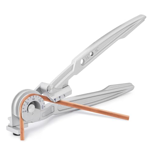 Bonvoisin 2 In 1 Piegatubi Manuale 3/8" 1/2" 180° Per Tubi In Rame/Alluminio Per La Riparazione Di Tubazioni Di Condizionatore D'Aria