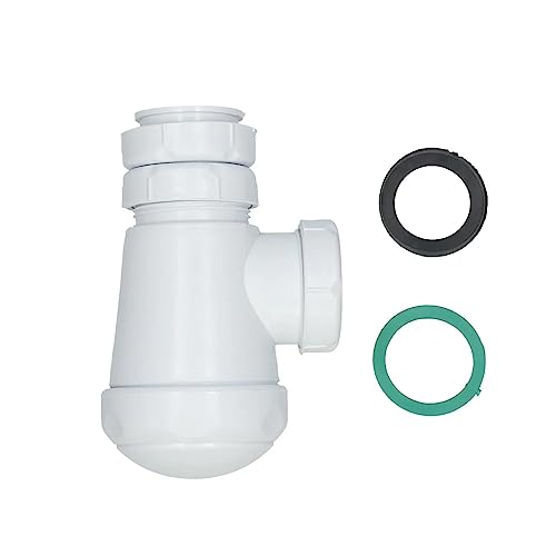 Fontastock Fskfsi001 Sifone A Bottiglia Corta Estensibile 1-1/2" 32/40, Bianco