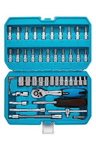 Blue Spot 01530 - Set Chiavi Al Cromo-Vanadio, 46 Pezzi