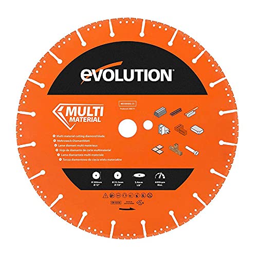 Evolution Lama Diamantata Multiuso Evolution Da 300Mm Con Bordo Segmentato E Foro Da 22,2 Mm - Lama Diamantata Multiuso Per Il Taglio Di Metallo