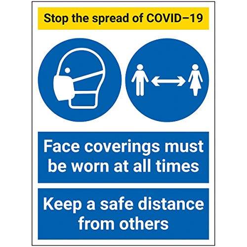 V Safety Cv280Bc-S Vsafety Stop La Diffusione-Coperture Viso. Distanza-300X400Mm-Vinile Autoadesivo, 300X400Mm