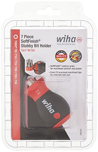 Wiha 38045 Stubby Screwdriver With Six-In-One Insert Bit, Torx