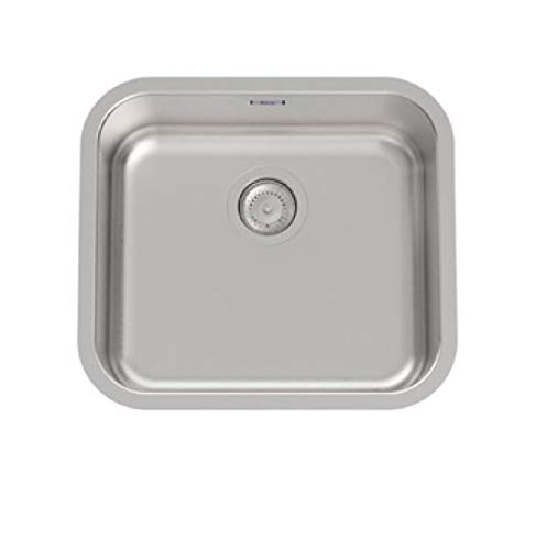 Roca A870R10400 Lavello A 1 Vaschetta Su Piano Di Lavoro, Porto 40, 450 X 450 X 180, Acciaio Inox