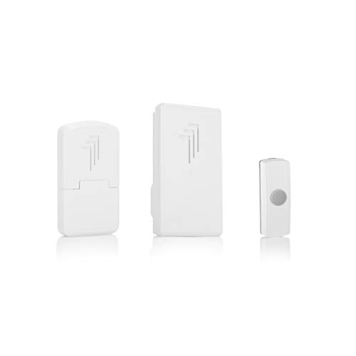 Byron Db312 - Campanello Wireless A Batteria, Alimentato A Batteria, Plug In & Bell Push, Portata 30 M, Suono Classico Ding Dong, Bianco
