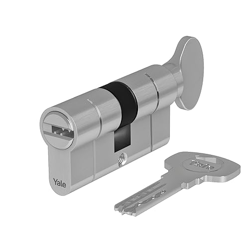 Yale 2100 Serie Euro Cilindro (Brevettato) – Pomello Girevole – 34/45 – Kc – Nichel Satinato – Quantità Blister 1