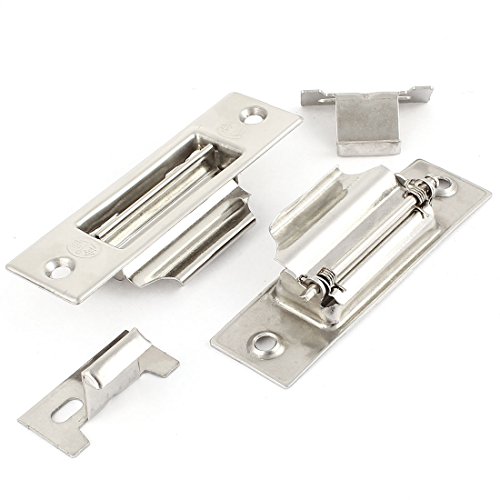 Sourcingmap - Finestra Scorrevole 3.9 "Argento Fermo 2Pcs Tono Lungo Blocco Rettangolare