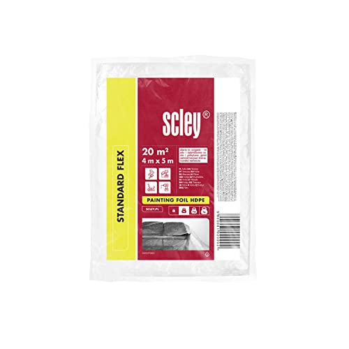 Hardy Working Tools Scley Telo Copritutto, 8 Pezzo Telo Plastica Copritutto, Larghezza 4M, Lunghezza 5M, 20Mq, Spessore Di 7 Micron, Qualità Hdpe, Tel