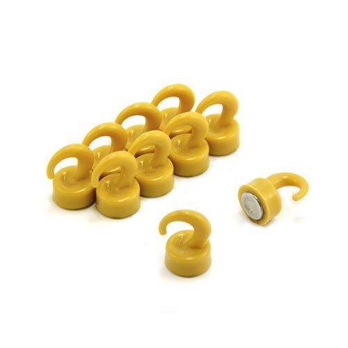 Magnet Expert Ltd - Gancetti Calamitata, Con Parte In Plastica, 12 X 20 Mm, 1 Kg, Colore: Giallo (Confezione 10)