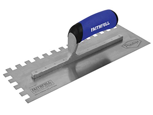 Faithfull Faiptnt13Ss Prestige - Cazzuola Dentellata In Acciaio Inox (10 Mm), 330 X 115 Mm