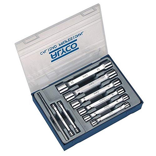 Alyco 191480 - Juego 9 Llaves De Tubo Hexagonales Cr-V Bocas Forjadas Une 16586 En Estuche Plastico
