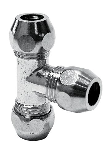 Raccordo A Compressione | Raccordo A T Con 3 Spremere | 8 Mm | 3/8 Pollici | Per Tubi Di Rame | Collegamento Di Rubinetto Cromato, 16205 0