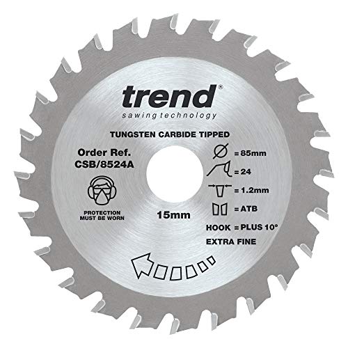 Trend Lama Per Sega Circolare Craftpro, Diametro 85 Mm X 24 Denti X Foro 15 Mm, Punta In Carburo Di Tungsteno, Csb/8524A