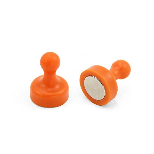 Magneta Skittle Arancione Ad Alta Potenza Per Frigorifero, Ufficio, Lavagna, Tabellone, Archiviazione - 19Mm Dia X 25Mm Di Altezza - Pacchetto Di 10