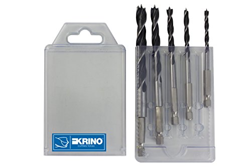 Krino 5010700 Punte Legno Ws Con Attacco Esagonale 1/4", Set Da 5 Pezzi, Acciaio, Cat Harness-1307