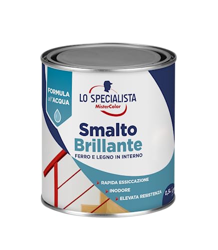 Lo Specialista Mistercolor Smalto Acqua Brillante, 0,5L, Bianco Ghiaccio