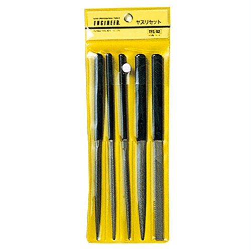 Engineer Tfs-02 - Set Di 5 Mini Lime Di Precisione Miste, Prodotte In Giappone, Colore: Nero