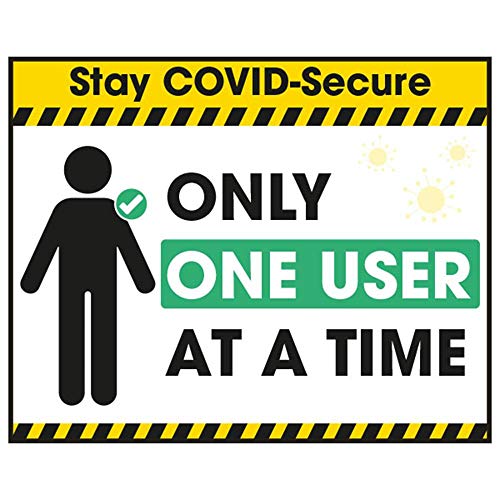 V Safety Cv157Cu-S Vsafety Covid-Secure - Adesivo In Vinile Autoadesivo, 100 Mm X 80 Mm
