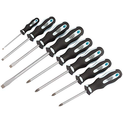 Draper 995/S8, Impugnatura Morbida Set (8 Pezzi), Blu