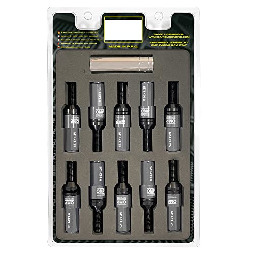 Omp Speed - Set Di Viti Performance Con Protezione In Alluminio, M14X1.25, Hex: 17-19, L: 28 Mm, Colore: Argento