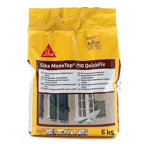 Sika - Sika Monotop 110 Quickfix, Grigia - Malta Pronta Monocomponente - Per Un'Ottima Adesione A Presa Rapida - 5Kg