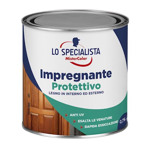 Lo Specialista Mistercolor Impregnante Acqua, 0,75L, Castagno Chiaro