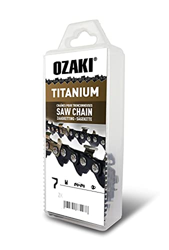 Ozaki – Catena Motosega .325 E66 Titanium – Calibro 1,5 Mm (0,058") – Profilo Di Gouge Semi-Quadrato – 66 Allenatori