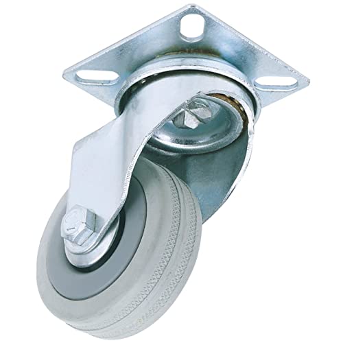 Draper Swivel Castor Gomma Piastra Fissaggio - S.W.L 50Kg, 50 Mm