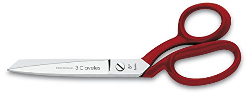 3 Claveles Tijera Sastresa De 8", Níquel, Acciaio Al Carbonio, Rojo, 20 Cm (8")