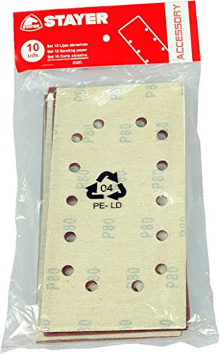 Stayer 12,121-Set 10 Lijas-90-X230 Gr.60 Lom 185-Levigatrice Orbitale Accessorio
