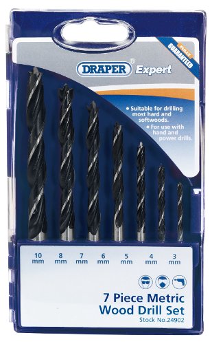 Draper, Ds7Wa, 24902 Esperto 7 Pezzi Metrico Di Legno Drill Set.