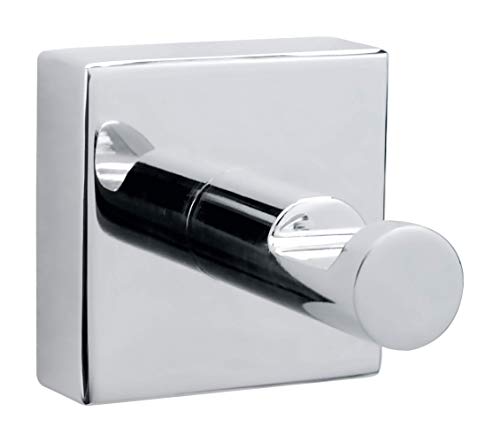 Tesa Hukk - Gancio Da Bagno In Metallo Cromato, Autoadesivo, Senza Trapano, Design Rotondo, In Acciaio Inox, Impermeabile, Con Colla Rimovibile