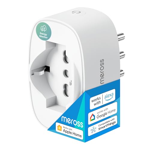 Meross Presa Wifi Italiana, Presa Smart Con Monitoraggio Energia, Presa Intelligente Compatibile Con Apple Homekit, Alexa E Google Home, Funzione Time