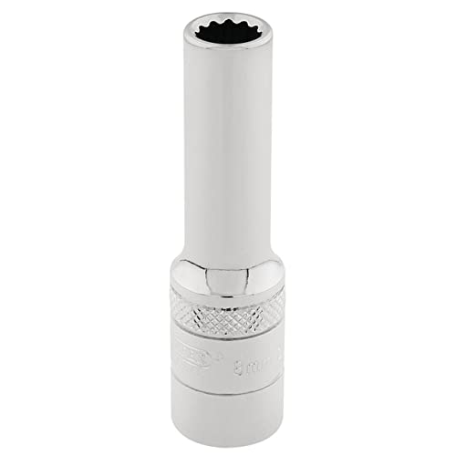 Draper 32818 - Bussola Metrica 3/8" Con Attacco Quadro Hi-Torq A 12 Punti, Profondità 8 Mm, Colore: Blu