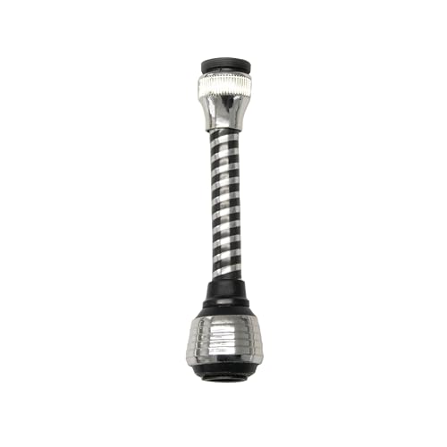 Prolunga Rompigetto Flessibile Snodato A 2 Getti Per Cucina, Bagno, Lavanderia, Lunghezza 14 Cm, Attacco M22/F24, Abs Colore Nero/Cromato