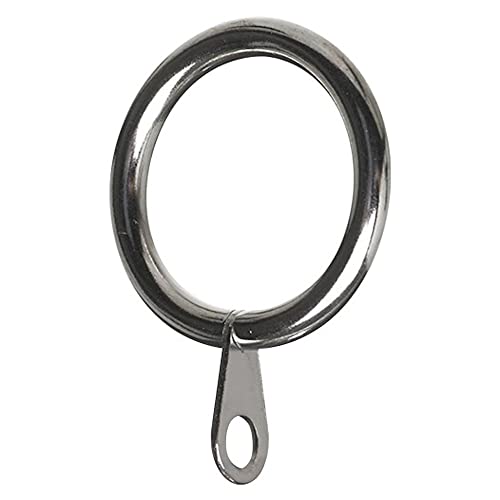 Merriway Bh06183 Tenda Pole Rod Ring Occhio Fisso Metallo Cromato Dimensione Interna 50Mm, Argento, Set Di 8 Pezzi