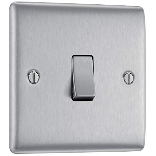 Bg Electrical Nbs13-01 16Ax - Interruttore In Acciaio Spazzolato, 10A, 1 Elemento