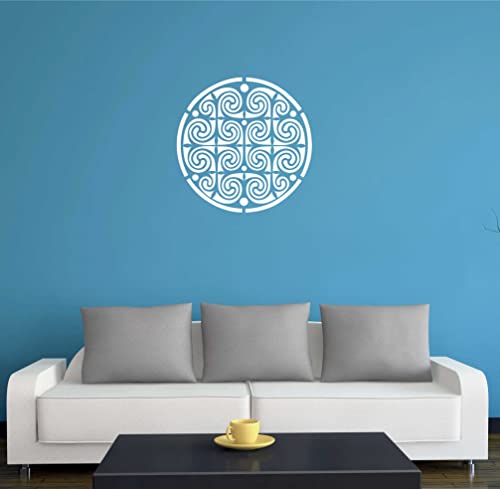 Indigos Ug W287 Tatuaggio Murale, Ornamento/Oriente, Bianco, 80X80 Cm