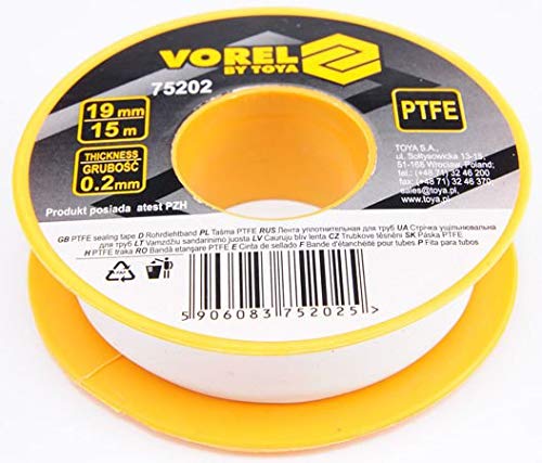 Vorel 75202 Ptfe-Nastro 15Mx19Mm 0,2 X Mm