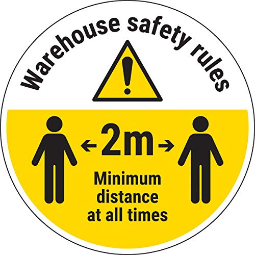 V Safety Cv006Bb-Fs Vsafety Warehouse Rules – Keep 2 M Distance 300 Mm X 300 Mm Autoadesivo Pavimento