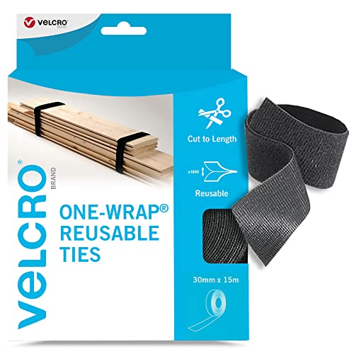Velcro® Brand | Cravatte Riutilizzabili A Portafoglio | Cravatte Multiperpose Perfette Per La Gestione Dei Cavi E Il Miglioramento Della Casa | Nero |