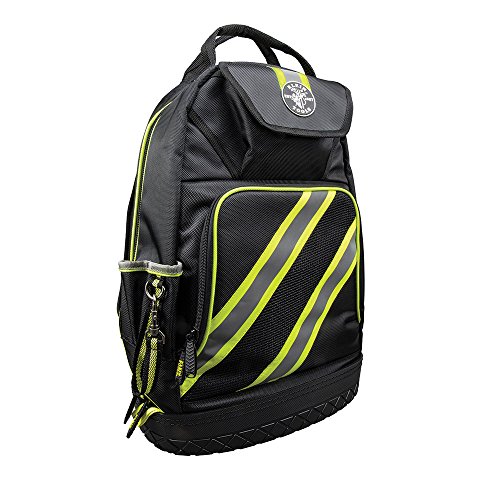 Klein 55597 Tradesman Pro Accenti Riflettenti Ad Alta Visibilità Zaino, Nero/Grigio/Verde